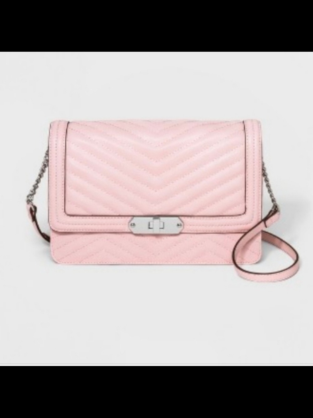 a new day Quilted Chevron Crossbody Bag - Light Pink